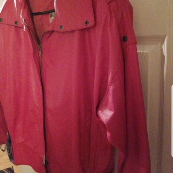 Vintage Brass Plum Red Leather Jacket - Picture 6 of 8